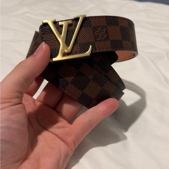Louis Vuitton Other - Louis Vuitton Damier Ebene Belt with Gold LV Buckle